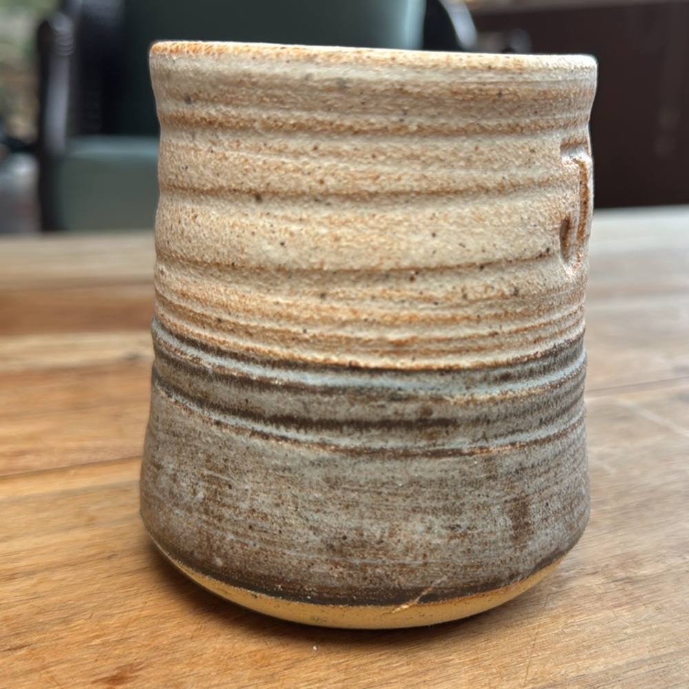 Handmade “Joy” Ceramic Mug - Brown and Cream - Picture 4 of 6